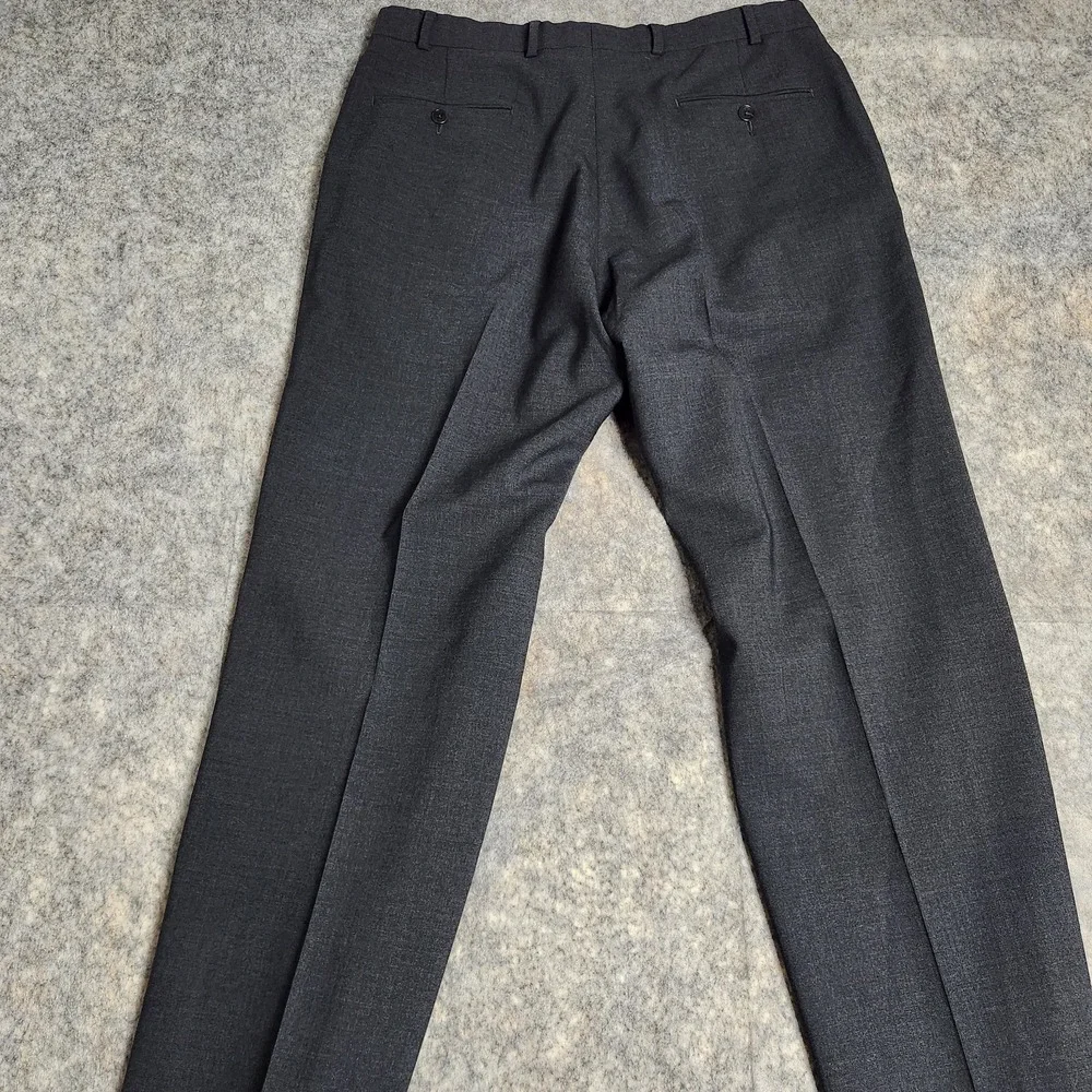 Brooks Brothers Stretch Wool Pants Men 36x31 Gray Straight‎ Leg Flat Front Chino